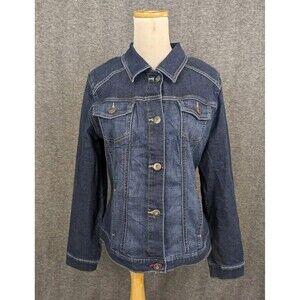 Wrangler Denim Jean Jacket Womens Size M Blue Denim Western Cowgirl